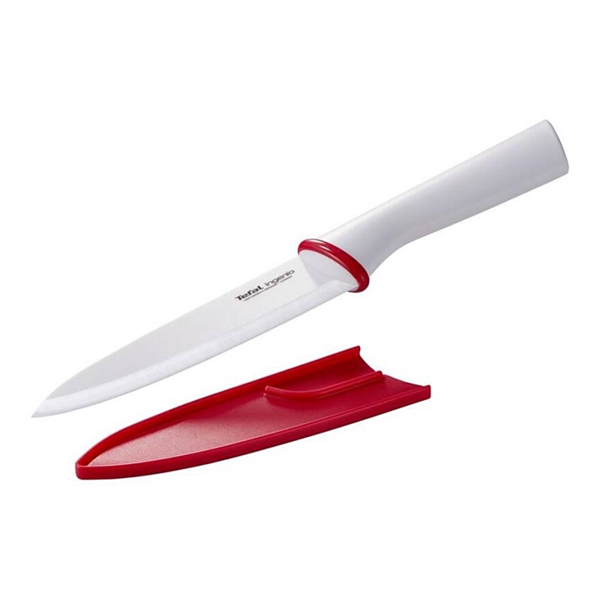 Tefal - Керамичен нож chef INGENIO 16 см бял/червен