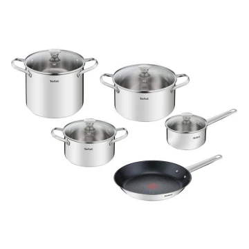 Tefal - Комплект готварски съдове 9 бр. COOK EAT неръждаем