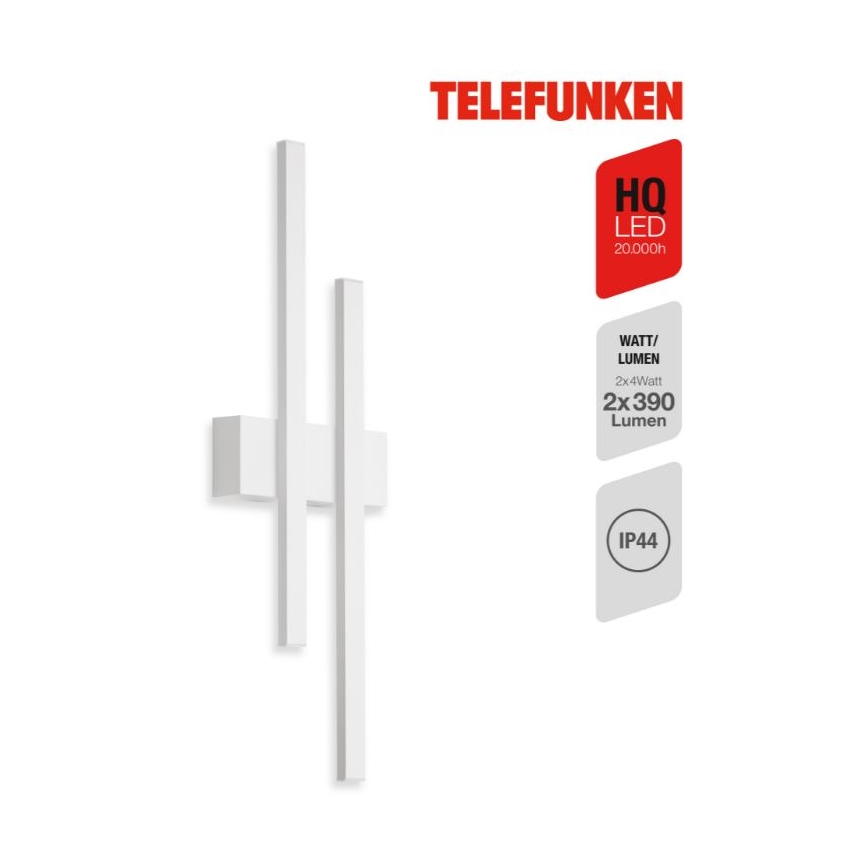 Telefunken 313206TF - LED Екстериорен аплик 2xLED/8W/230V IP44