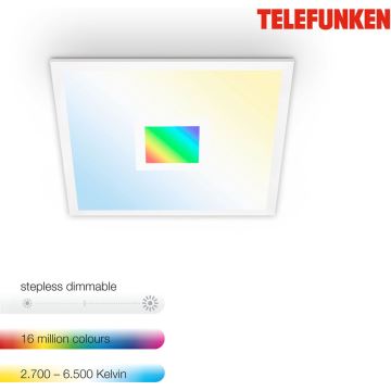 Telefunken 319106TF - RGBW Димируем плафон LED/24W/230V 2700-6500K бял + дистанционно управление