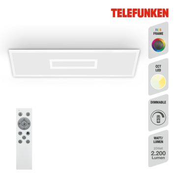 Telefunken 319206TF - RGBW Димируем плафон LED/22W/230V  2700-6500K бял + дистанционно управление