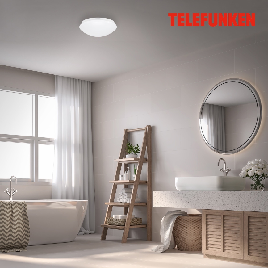 Telefunken 601206TF - LED Плафон за баня със сензор LED/15W/230V IP44 Ø 28 см
