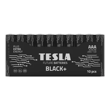 Tesla Batteries - 10 бр. Алкална батерия AAA BLACK+ 1,5V 1200 mAh