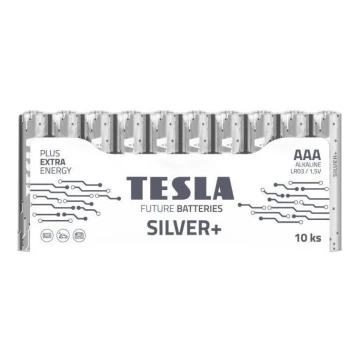 Tesla Batteries - 10 бр. Алкална батерия AAA SILVER+ 1,5V 1300 mAh