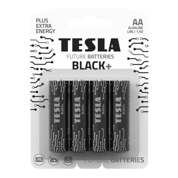 Tesla Batteries - 4 бр. Алкална батерия AA BLACK+ 1,5V 2800 mAh