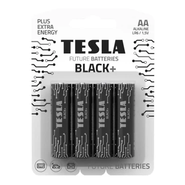 Tesla Batteries - 4 бр. Алкална батерия AA BLACK+ 1,5V 2800 mAh