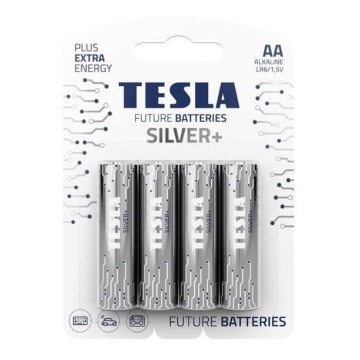 Tesla Batteries - 4 бр. Алкална батерия AA SILVER+ 1,5V 2900 mAh
