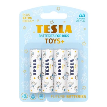 Tesla Batteries - 4 бр. Алкална батерия AA TOYS+ 1,5V 2900 mAh