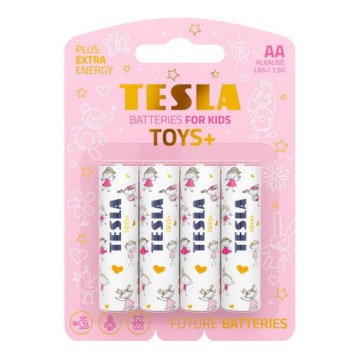 Tesla Batteries - 4 бр. Алкална батерия AA TOYS+ 1,5V 2900 mAh