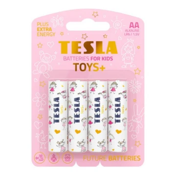 Tesla Batteries - 4 бр. Алкална батерия AA TOYS+ 1,5V 2900 mAh