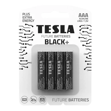Tesla Batteries - 4 бр. Алкална батерия AAA BLACK+ 1,5V 1200 mAh