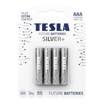 Tesla Batteries - 4 бр. Алкална батерия AAA SILVER+ 1,5V 1300 mAh