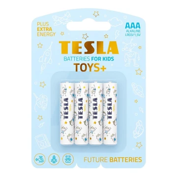 Tesla Batteries - 4 бр. Алкална батерия AAA TOYS+ 1,5V 1300 mAh