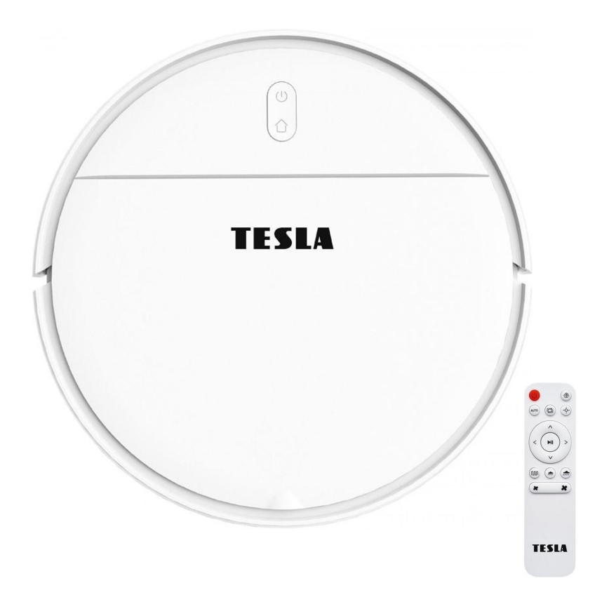 TESLA Electronics RoboStar - Интелигентна прахосмукачка робот 2в1 2500 mAh Wi-Fi Tuya бял + дистанционно управление