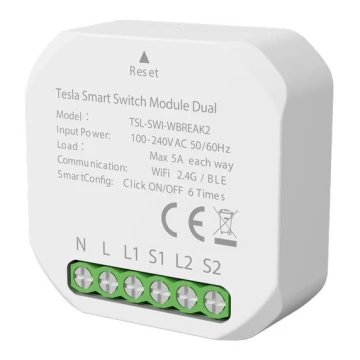 TESLA Smart - Смарт реле 1200W/230V Wi-Fi