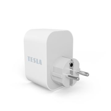 TESLA Smart - Смарт щепсел 3680W/230V/16A Type F/E 2xUSB-A + 1xUSB-C Wi-Fi