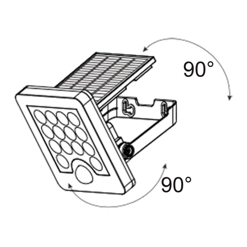 Top Light - LED Solar wall прожектор със сензор HELEON S LED/5W/3,7V IP65 4000K