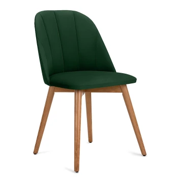 Трапезен стол BAKERI 86x48 см тъмнозелен/бук