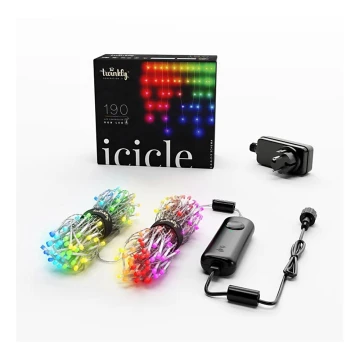 Twinkly - LED RGB Димируем екстериорен Коледна завеса ICICLE 190xLED 11,5 м IP44 Wi-Fi