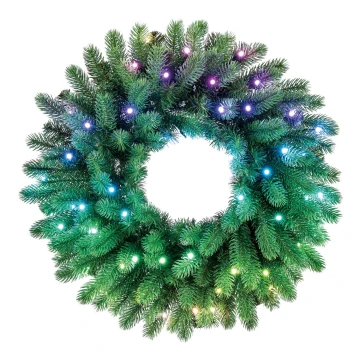 Twinkly - LED RGB Димируем Коледен венец PRE-LIT WREATH 50xLED Ø 61 см Wi-Fi