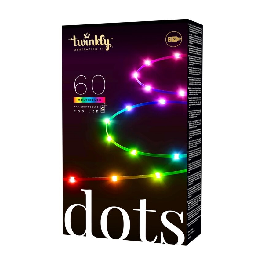 Twinkly - LED RGB Димируема лента DOTS 60xLED 3 м Wi-Fi USB