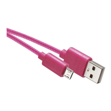 USB кабел USB 2.0 A конектор / USB B микро конектор розов