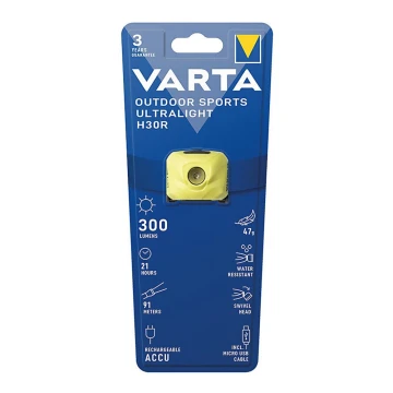 Varta 18631201401 - LED димируем акумулаторен челник OUTDOOR SPORTS LED/5V IPX4 жълт