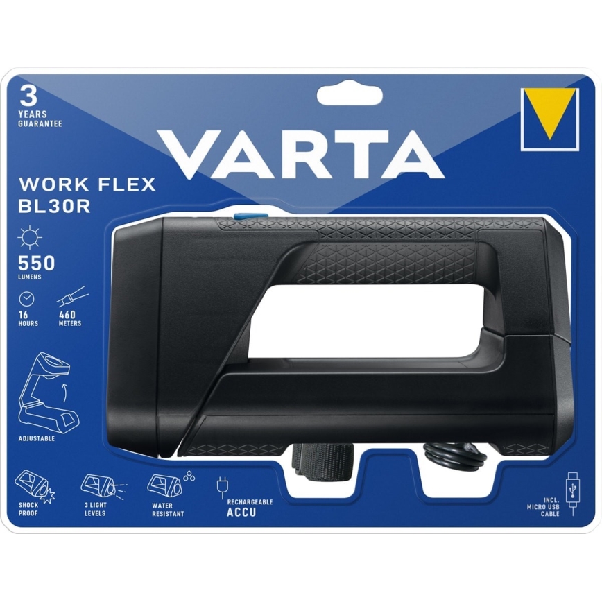 Varta 18684101401 - LED Портативно фенерче WORK FLEX LED/5W/5V 2600mAh IPX4
