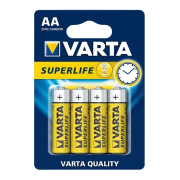 Varta 2006 - 4 бр. Цинково/въглеродна батерия SUPERLIFE AA 1,5V