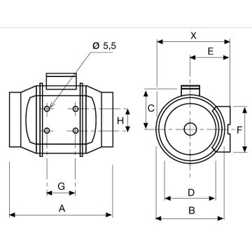 Вентилатор за баня TD-250/100 24W/230V IP44