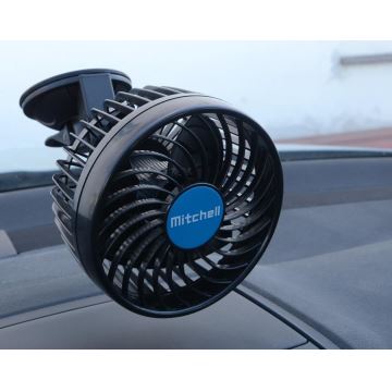 Вентилатор за кола с вендуза 9W/12V черен