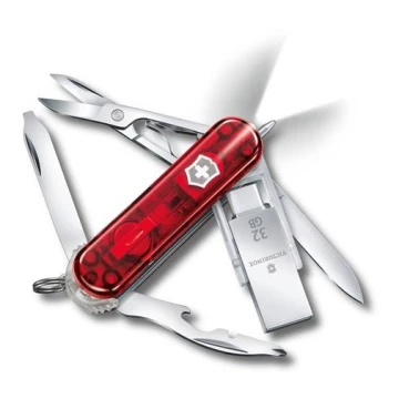 Victorinox - Мултифункционално джобно ножче с флашка 6 cм/11 функции червено