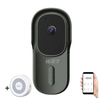 Видео звънец за врата със сензор за движение Full HD 1080p IP65 Wi-Fi антрацит + високоговорител