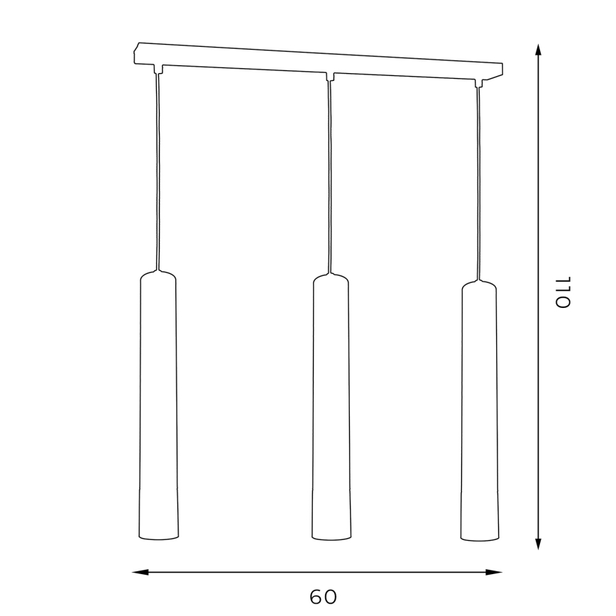Висящ полилей NEST 3xGU10/8W/230V бял/златист