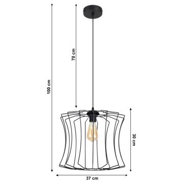 Висящ полилей BEK 1xE27/60W/230V ⌀ 37 см