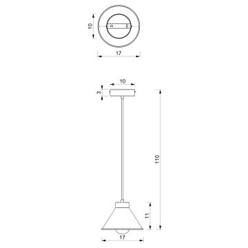 Висящ полилей DEMET 1xE27/60W/230V черен/златист