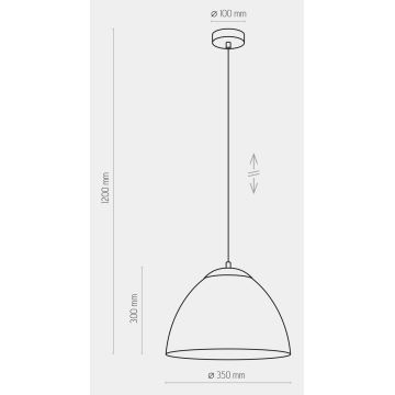 Висящ полилей FARO 1xE27/60W/230V сив