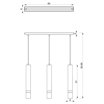 Висящ полилей JOKER 3xGU10/25W/230V зелен