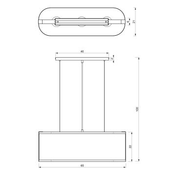 Висящ полилей KAGA 3xE27/60W/230V черен/златист