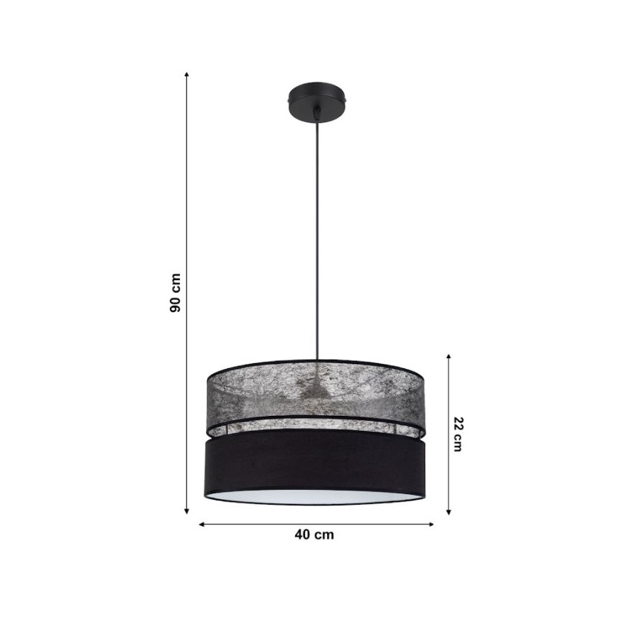 Висящ полилей LIMA 1xE27/60W/230V черен