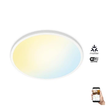 WiZ - LED Димируем плафон SUPERSLIM LED/22W/230V 2700-6500K Wi-Fi бял