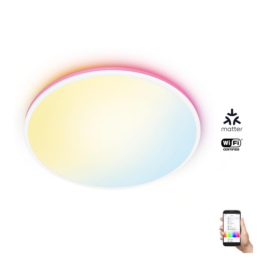 WiZ - LED RGBW Димируем плафон RUNE LED/21W/230V 2700-6500K Wi-Fi бял
