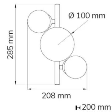 Wofi 4014.03.24.9000 - LED аплик VILLA 3xG9/3W/230V черен хром