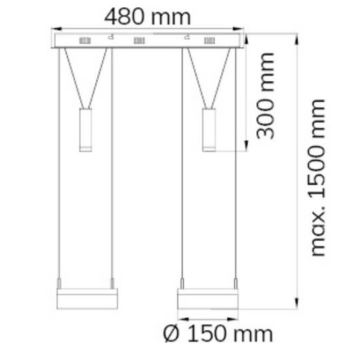 Wofi 7263.04.54.6000 - LED Димируем пендел JETTE 2xLED/7,5W/230V + 2xLED/1W