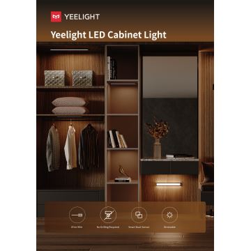 Yeelight - LED Димируемо акумулаторно осветление за мебели със сензор LED/2,3W/1500 mAh 4000K 40 см черен