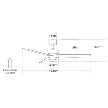 Zambelis 19134 - LED Вентилатор за таван LED/15W/230V 3000/4000/6000K хром + дистанционно управление