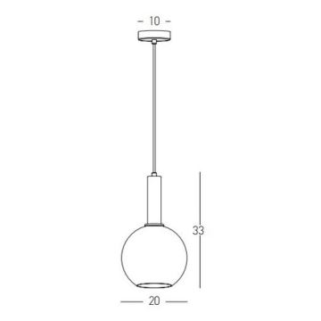 Zambelis 22071 - Пендел 1xE27/40W/230V Ø 20 см златист