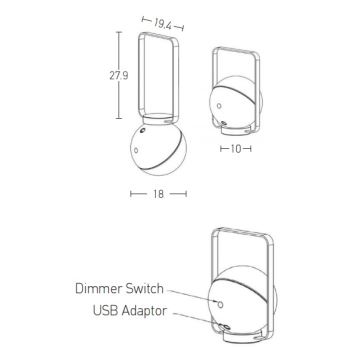 Zambelis E233 - LED Димируема екстериорна лампа LED/1,5W/5V IP44 черен