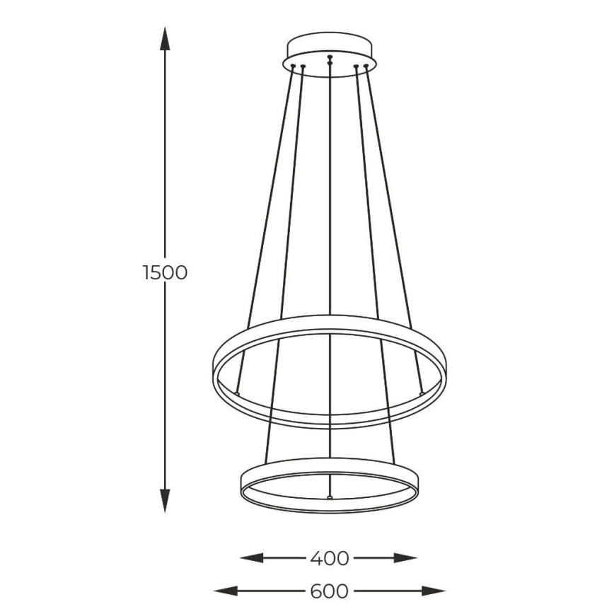 Zuma Line - LED Пендел LED/50W/230V 3000/4000/6000K Ø 60 cm черен