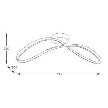 Zuma Line - LED Полилей за повърхностен монтаж LED/45W/230V 3000/4000/6000K черен